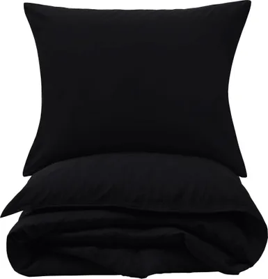 Produktbild von Biber Bettwäsche 135x200 Schwarz Uni Flanell Bettwäsche einfarbig Winter Bettbezug 135 x 200