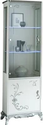 Produktbild von Vitrine Dani 2-Türig in Weiß/Silber