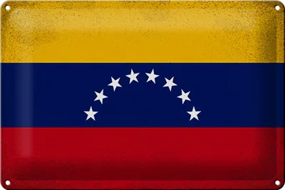 Produktbild von Blechschild Flagge Venezuela 30x20cm Flag Venezuela Vintage