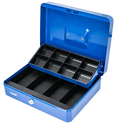 Produktbild von Geldkassette abschließbar, 8 Münzfächer &  4 Scheinmulden, HMF 15130-05, Blau