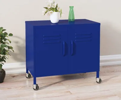 Produktbild von Mehrzweckschrank, Flurschrank Lagerschrank, Marineblau 60x35x56 cm Stahl - Kommoden CC19684