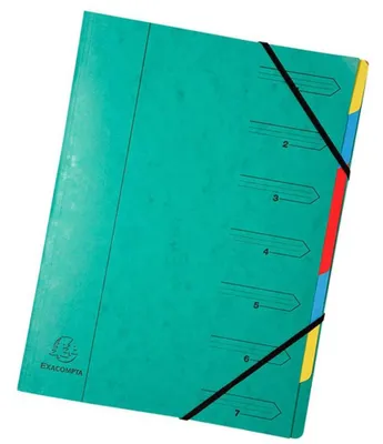 Imagen del producto de EXACOMPTA 54073E. Carpa de escritorio, formato DIN A4, de cartón, con 7 compartimentos, color verde