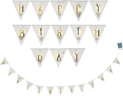Obrázek produktu pro LED světelný řetěz HAPPY BIRTHDAY, 13 kusů