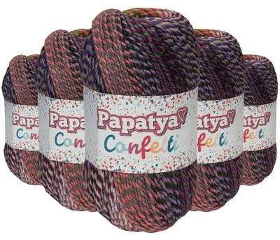 Produktbild von Papatya Confetti Farbverlaufsgarn 500g Strickgarn  Häkelgarn Winterwolle