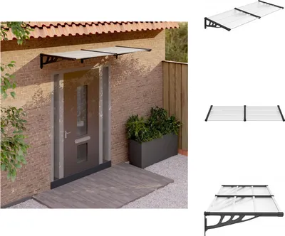 Produktbild von vidaXL Türvordach Schwarz und Transparent 199x90 cm Polycarbonat -  Markisen