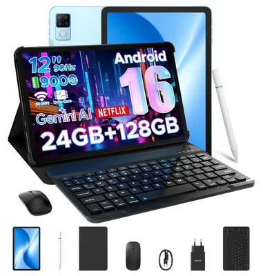 Produktbild von DOOGEE U12 Tablet Android 16, 12 Zoll, 24GB+128GB, 9000mAh, 90Hz – Bundle mit Schutzhülle, Bluetooth-Tastatur, Bluetooth-Maus, Schutzfolie und Eingabe