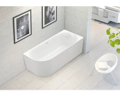 Produktbild von OTTOFOND Badewanne Afinar Corner 80 x 180 cm linke Ecke abgerundet weiß glänzend 703945