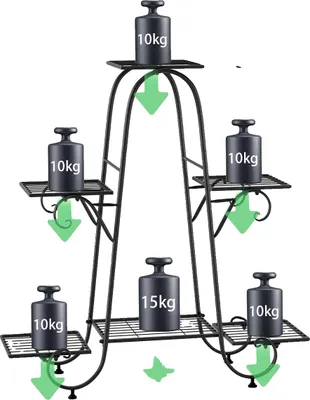 Produktbild von Pflanzenständer, 6-stufiges Design, langlebige Metallkonstruktion, 786x245x743cm