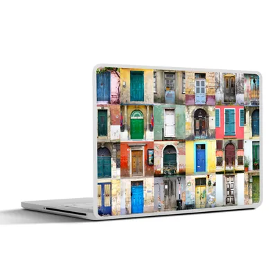Produktbild von MuchoWow® Laptop Aufkleber Sticker Cover Türen - Regenbogen - Architektur - Collage 36.5x27.5 cm - Laptop-Sticker