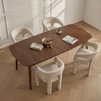Productafbeelding van Eettafel Gradje Bruin 180/219x90x75cm MDF - Giga Living, AI-gegenereerde afbeelding