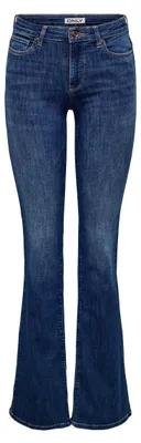 Productafbeelding van ONLY Onlann Mid DNM Soo615 Noos, flared jeans, donkerblauwe denim, maat XS / 34
