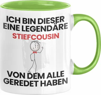 Produktbild von Stiefcousin Geschenk Tasse Lustige Geschenkidee Geburtstag für Stiefcousin Ich Bin Dieser Legendäre Stiefcousin Von Dem Alle Geredet Haben Kaffee-Becher (Grün)