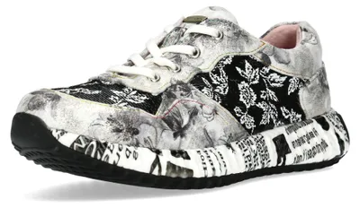 Produktbild von Laura Vita Damen Sneaker mehrfarbiger Plateau Sneaker Burton 05, Größe:38 EU, Farbe:Silber