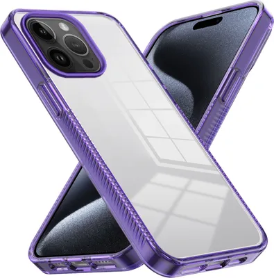 Produktbild von Hülle für iPhone 14 Pro Max Rutschfest Kristallklare Stoßfeste TPU Bumper Handyhülle Lila