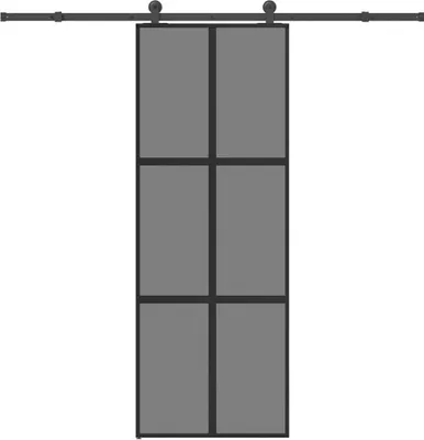 Obrázok produktu pre Posuvné dvere s kovaním 76x205 cm tvrdené sklo a hliník úzke
