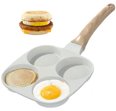 4-Kopf-Eierkuchenpfanne 18,5 cm antihaftbeschichtet beige