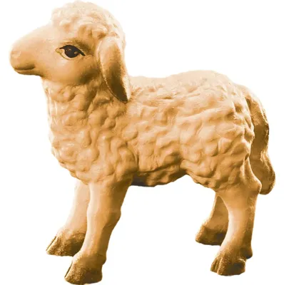 Holz-Lamm 8 cm, handbemalt, religiöse Figur aus Gröden