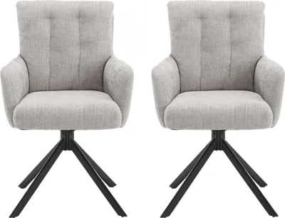Imagen del producto de Conjunto de 2 sillones con reposabrazos modelo Nobel - Gris claro