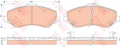 Produktbild von Trw Bremsbelagsatz, Scheibenbremse Vorderachse GDB4605