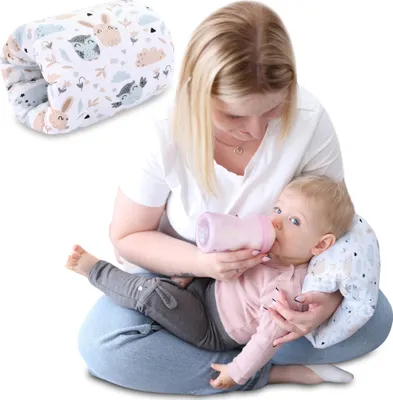 Produktbild von Stillkissen klein Breastfeeding und Nursing Pillow für unterwegs 20 cm - Stillmuff Armkissen und Lagerungskissen Baby Arm Still Kissen aus weicher Baumwolle
