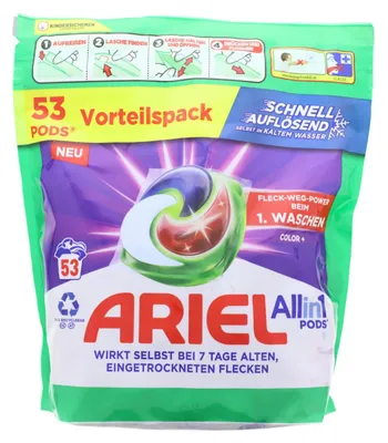Produktbild von Ariel All-in-1 PODS Color+ Flüssigwaschmittel Kapseln 53 Waschladungen