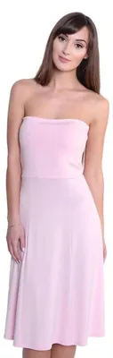 Produktbild von Damen Bandeau Bandeaukleid Sommer Kleid; Puderrosa L/XL 40/42