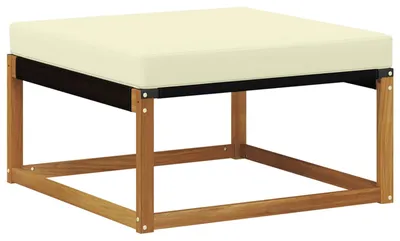 Immagine prodotto di vidaXL Pouf da esterno in legno massello di acacia e Textilene Natur