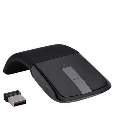 Produktbild von 2,4 GHz Faltbare Drahtlose Arc Touch Maus Mäuse USB Empfänger Für pc NoteBook Smart TV Schwarz