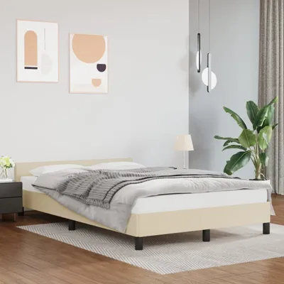 Produktbild von Bettgestell mit Kopfteil Creme 120x200 cm Kunstleder , Klassische Betten Design 2024