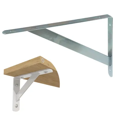Produktbild von Regalträger 295 x 195 mm Weiß Verzinkt Wandkonsole Metall Schwerlastkonsole 1 Stück