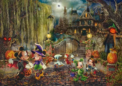 Imagen del producto de Thomas Kinkade Studios: Colección "Sueños de Disney" - Mickey y Minnie, Diversión de Halloween (1000 piezas)