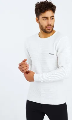 Produktbild von Leif Nelson Rundhals Herren Strickpullover Feinstrick Rundhals LN-1545, Ecru / XXL