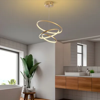 Produktbild von Opviq, Simit - 13700,Leuchter, Gold, METALLKÖRPER, 50 x 50 x 80 cm