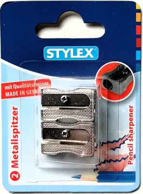 Produktbild von Stylex 34235, Manueller Bleistiftspitzer, Metallisch, Metall, Sichtverpackung, 2 Stück(e), Deutschland