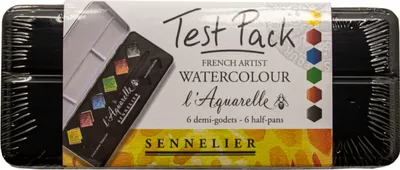 Sennelier Extra feine Aquarellfarben Malkasten 6 x 1/2 Näpfchen N131608