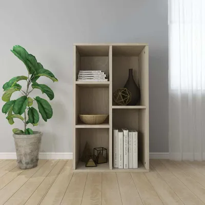Obrázek produktu pro vidaXL Knihovna/boková deska Sonoma Dub 50x25x80 cm Materiál na bázi dřeva - Knihovna - Regály - Regály na knihy