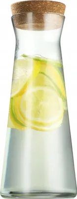 Image de Carafe en verre - Carafe à eau/carafe à jus - 1 litre - Pour l'eau, le jus, la limonade et le vin - e FCM