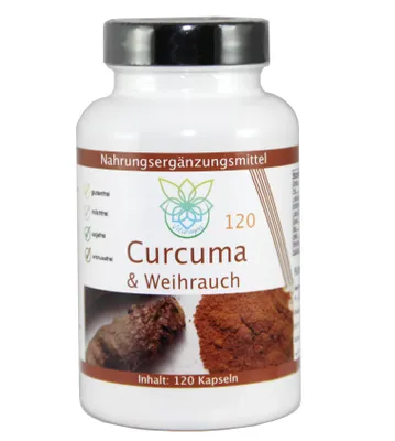 Produktbild von VITARAGNA® Curcuma und Weihrauch 120 Kapseln  mit Kurkuma-Extrakt und Weihrauch-Extrakt, Kurkuma Kapseln