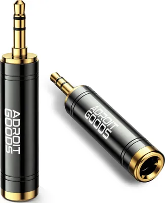 Obrázok produktu pre AdroitGoods Adaptér 6,35 mm samec na 3,5 mm samica audio jacku - pozlátený - čierny
