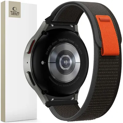 Obrázek produktu pro Tech-Protect Nylonové Hodinky Samsung Galaxy 4 / 5 / 5 Pro / 6 / 7 / Fe Černá/Oranžová