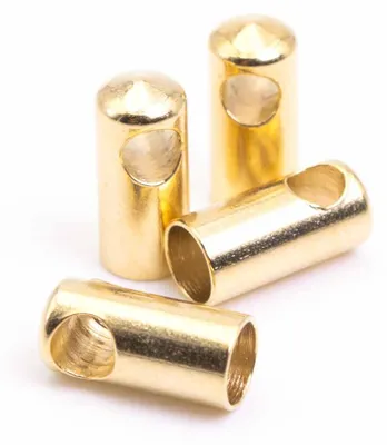 Produktbild von Vintageparts Endkappen 304 Edelstahl für 4 mm Bänder goldfarben, 4 Stück