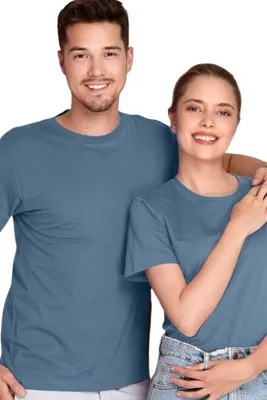 Obrázok produktu pre Bavlnené, ľahké uni tričko, 100% bavlna, bez potlače, jednofarebné, 150g/m2, farba denim, veľkosť M