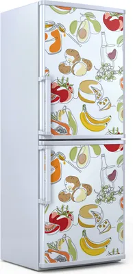 Produktbild von Kühlschrankdekoration  60x180 cm  Aufkleber auf dem Kühlschrank - Obst und Gemüse