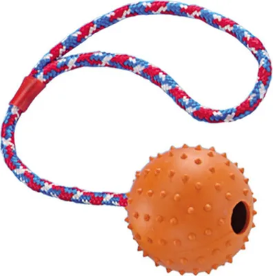 Immagine prodotto di Nobby pallone in gomma con campanella e corda 7 cm assortiti in vari colori
