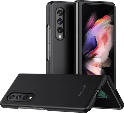 Image de Etui PC pliable ultra-mince et mat pour Galaxy Z Fold 3 5G, résistant aux chocs et aux rayures noir