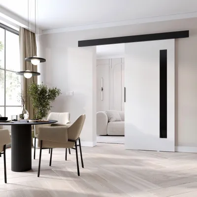 Obrázok produktu pre Interiérové ​​dvere na stenu BARRET 17 - 76 cm, biele / čierne