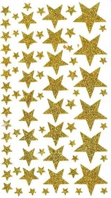 Image de 225 autocollants étoiles - paillettes dorées