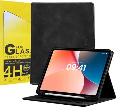 Produktbild von LBH Tablet Schutzhülle + 2x 4H Displayfolie für Apple iPad Pro 8. Gen (M5) 2025 13 Zoll Cover Case Schutz Tablet Farbe: Schwarz
