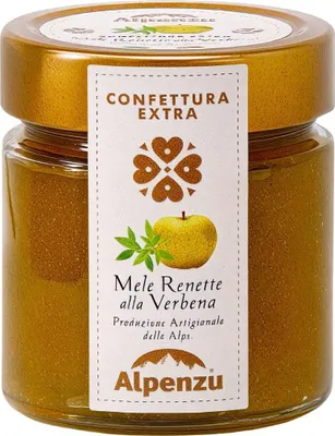 Produktbild von Confetture extra di Mele Renette alla Verbena, Renette Apfel-Konfitüre mit Verbene, 270g, Alpenzu