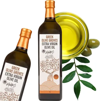 Produktbild von Kanakis | Olivenöl 1 L - Kaltgepresst - Fruchtiger Duft - Aus Griechenland - EV Classic - Natives Olivenöl Extra - milder Geschmack - Glasflasche